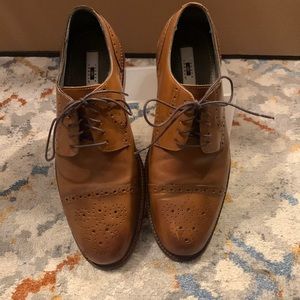Joseph Abboud Leather Cognac Owings Cap Toe Oxfords Size 9.5